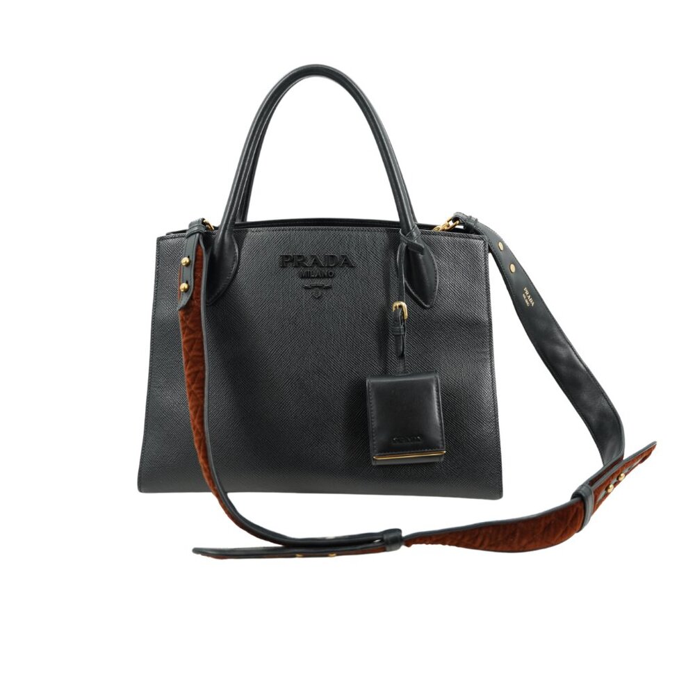 Prada Milano Handbag With Velvet Strap